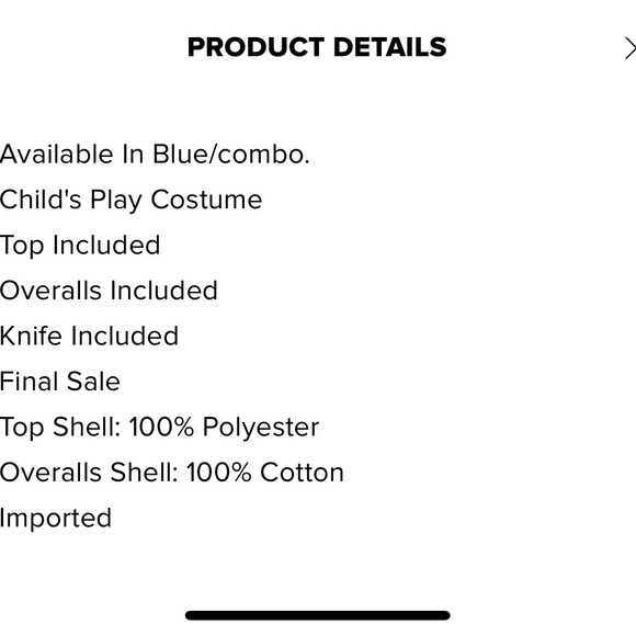 Chucky Costume-Blue Overalls with Striped Shirt - Picture 4 of 4